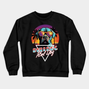 Retro Wave American Bulldog Hot Dog Shirt Crewneck Sweatshirt